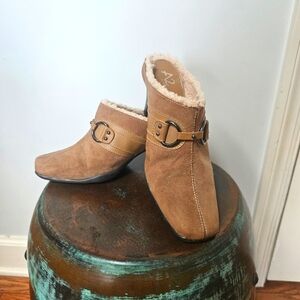 A2 Areosle suede and fur dress slides 8.5